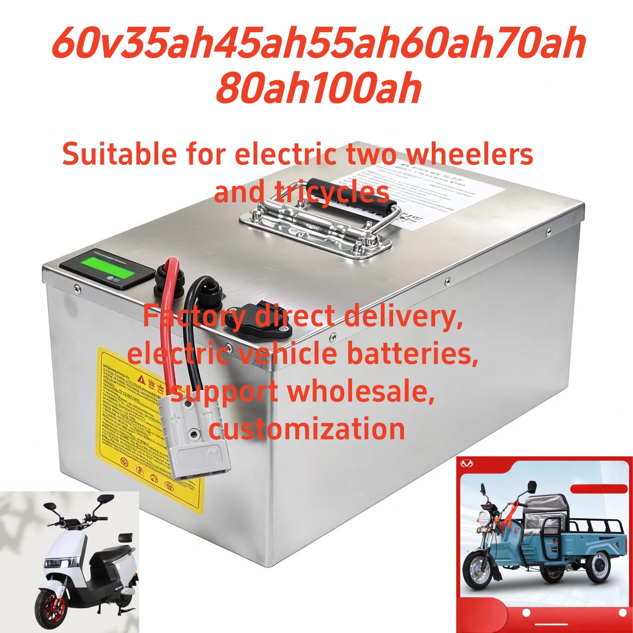 60V35Ah 50Ah 100Ah LiFePO4 Pil - 60V 50Ah Electric Scooter Battery incelemesi ve fiyatı